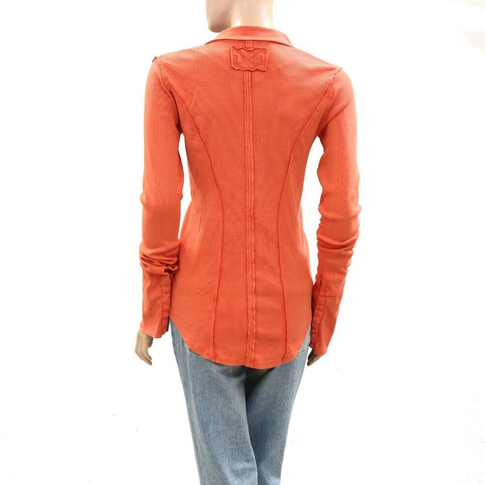 Free People Coral Button-Up Blouse - Picture 6 of 8